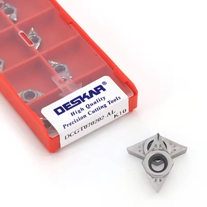Plaquettes de coupe en carbure CNC DESKAR DCGT070202-AL K10 pour aluminium avec revêtement CVD, personnalisables OEM - Product Image 2
