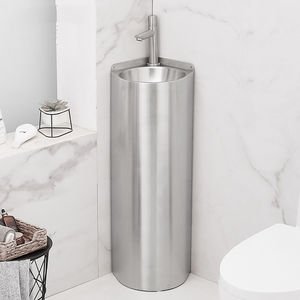 Évier <span class=keywords><strong>de</strong></span> coin autoportant moderne en acier inoxydable SS304, lavabo triangulaire gain <span class=keywords><strong>de</strong></span> place pour <span class=keywords><strong>jardin</strong></span> extérieur, balcon, camping-car, salle <span class=keywords><strong>de</strong></span> bain 80 cm - Product Image 2