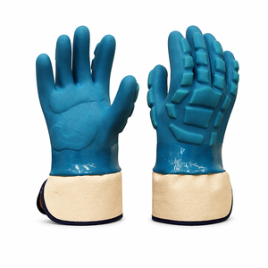 Gants anti-choc en PVC enduit, entièrement recouverts de PVC, protection des jointures en TPR, résistants aux produits chimiques et à l'huile, avec manchette de sécurité, gants de travail industriels robustes - Product Image 1