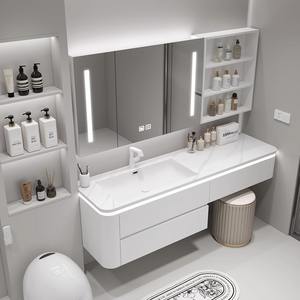 Meubles personnalisés design moderne <span class=keywords><strong>en</strong></span> bois double évier armoire de salle de bain étanche ensembles de vanités de salle de bain avec lavabo et miroir - Product Image 3