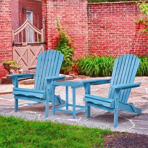Fauteuils Adirondack <span class=keywords><strong>de</strong></span> <span class=keywords><strong>jardin</strong></span> pliables en résine, style moderne, en teck, en plastique HDPE, avec structure métallique - Product Image 1