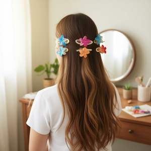Barrettes à cheveux Zy Egg Flower 10 cm en plastique, style doux, pour femmes, usage quotidien - Product Image 5