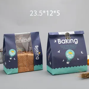 Aangepaste Bakken Verpakking Venster Transparant Toast Zak West Point Verpakking Gecoat Bakpapier Brood