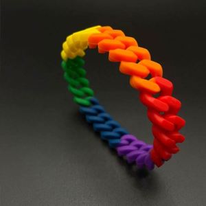 Silicone <b>Bracelet</b> 6 Segmented Personalized <b>Rainbow</b> Accessories Strap Custom Wrist Bands - Product Image 5