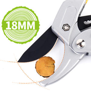 Tijeras de podar de bypass de venta directa de fábrica, capacidad de corte de 18 mm, herramientas de jardín de acero inoxidable, color gris, para podar árboles - Product Image 1