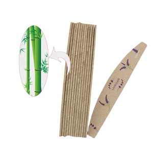 Ziri Professional Bamboo Nail File Double Side Manicure Pedicure Tool Biodegradable Plastic Free Nail Buffer Emery Board Custom