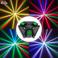 Lumières de discothèque, fête, LED, rotation à 360 degrés, lumière de scène à trois bras RGBW avec contrôle DMX et gradation ultra-lisse