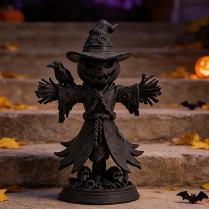 Statua di Spaventapasseri a Forma di Zucca, Decorazione Gotica per Halloween, Ornamento per Scrivania e Scaffali, Stampato in 3D - Product Image 3