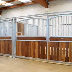 Stalle de cheval autoportante Panneau avant stable Boîte en acier de bambou fabriquée avec Extrieur <span class=keywords><strong>Chevaux</strong></span> pour les fermes État neuf pour cheval - Product Image 2