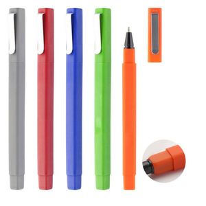 Hot Sale Writing Square Barrel Ballpoint <b>Pen</b> with Personalized Custom Printed Logo Bulk Plastic Black Rubber Hotel Promotional - Product Image 1