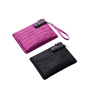 Borsa Portamonete Antifurto con Chiusura, Organizer a Doppio Strato in Tessuto Oxford, Borsa Porta Passaporto e Accessori con Cerniera - Product Image 1