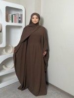 LM014 Abaya Papillon Hijab Ensemble 2 Pièces Sans Repassage Maternité Allaitement Grande Taille Robe de Prière Modeste pour Femmes Musulmanes