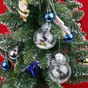 Southpeak Handmade High Quality Clear <b>Plastic</b> Christmas Ball Ornaments with Aluminum Caps for <b>Tree</b> Home Store Window Display - Product Image 4