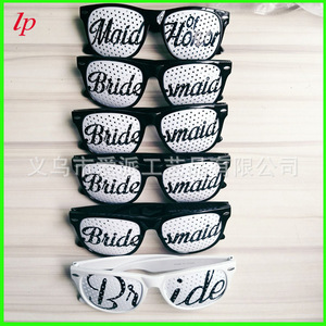 Bride Bridesmaid Sunglasses White Black Frame Party <b>Wedding</b> <b>Props</b> LPP4198 - Product Image 4