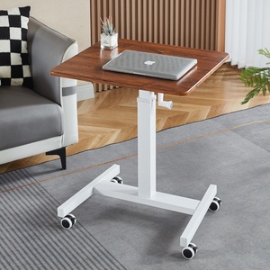 Table de levage pneumatique en métal moderne, table pliante portable, petit bureau, table d'ordinateur pour étudiants à domicile, table de travail avec hauteur réglable - Product Image 5