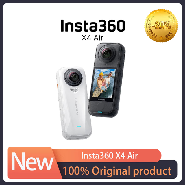 In Stock Insta360 X4 Air Capture Immersive 8K 360° Video with Dual 1/1.8" Sensors Lightweight 165g 88-Min Battery 15m Waterproof