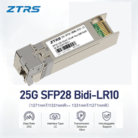 Émetteur-récepteur CWDM ZTRS 25G SFP28 BIDI LR10 10 km Fibre Simplex LC DFB PIN 25 Gbit/s pour Centre de Données et Fronthaul 5G ECPRI