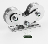 Polea fija de alta resistencia para puerta corredera, polea de acero con doble rueda en forma de V y canal en forma de U, No. Polea de Acero 45 para Puerta Artística