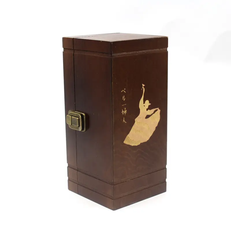 Red Wine Bottle Bamboo Wooden Box Single Wine Wood Gift Box Packaging and wooden wine box