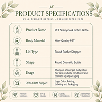 Botol Kosmetik Bulat PET Klasik Custom dengan Pompa Dispenser dan Sablon untuk Kemasan Perawatan Kulit & Sabun Mandi