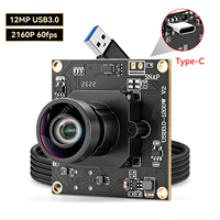 Module de caméra USB3.2 ZWAK IMX577 12MP, capteur CMOS 1/2.3 pouces, compression MJPG/YUY2, haute vitesse 4K 60FPS, UVC Plug & Play pour applications industrielles