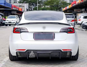 KXY V Style Carbon Fiber Bodykit for Tesla <strong>Model</strong> <strong>3</strong> Front Lip, Side Skirt,Rear <strong>Diffuser</strong>, Spoiler - Product Image 6