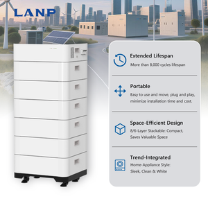 All-In-One 30kWh 40kWh 51.2V 102.4V Stackable Home Energy Storage System High Voltage <b>Rechargeable</b> <b>Battery</b> Pack CAN - Product Image 2
