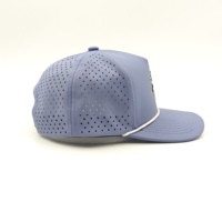 Casquettes de baseball personnalisées pour hommes, de haute qualité, en polyester, avec logo brodé en corde, 5 panneaux, vente en gros