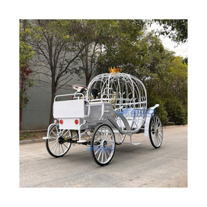 Carruaje de Calabaza Eléctrico Blanco Puro para Exteriores con Caballos, Estilo Cenicienta, Precio Mayorista - Product Image 1