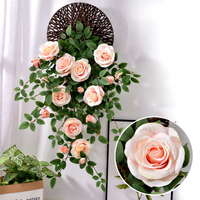 Guirlandes de roses artificielles en soie, plantes vertes pour décoration de porte, mariage, plafond, remise de diplôme, Halloween, écologiques et durables
