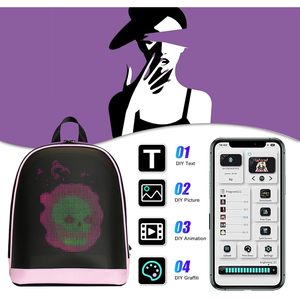 Sac à dos LED Crelander, petit sac pour ordinateur portable de 11 pouces, écran programmable, sac à bandoulière intelligent et tendance pour femmes - Product Image 2