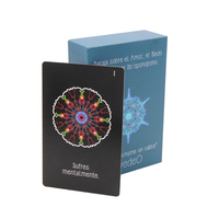 Cartes de Tarot d'anges, pièces, cartes de Tarot universelles dorées Plateau d'impression en acrylique avec boîte, cartes Oracle de Moonology anglais