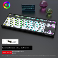 HJSDZHI DK87 87 Key Tri Mode Hot Swappable Mechanical Keyboard RGB Backlit PBT Keycaps 3000mAh untuk Gaming Kantor
