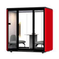 Module de bureau modulaire Comine, solution acoustique insonorisée pour espace de travail en open space