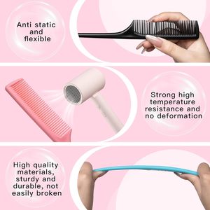 Hot Sale Anti Static ABS Rat Tail <b>Comb</b> Salon Hairdressing Parting Hair <b>Comb</b> Custom Logo Carbon Braiding <b>Comb</b> - Product Image 2
