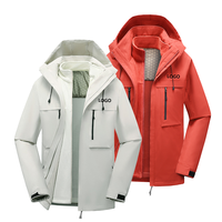 Gros Hiver 3 en 1 Polaire Doublure Escalade Randonnée Camping Amovible Coupe-vent Manteau Imperméable Logo Personnalisé Veste Extérieure