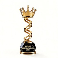 Trophées personnalisés en métal, cristal, résine, alliage de zinc, aluminium, moulés avec précision, surface lisse, ambiance compétition, champions