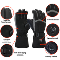 Gants de ski chauffants en nylon à doigts séparés, imperméables, les plus chauds, en gros, personnalisés, avec batterie rechargeable, pour l'hiver, le snowboard