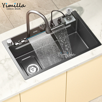 Évier de cuisine multifonctionnel en acier inoxydable SUS304 durable avec surface alvéolée, installation sous plan