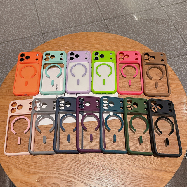 High Quality Clear Anti-slip PC+TPU Shockproof Case for iPhone Air 16 15 14 13 17 Pro Max Wireless Charging Magnetic Armor Cover