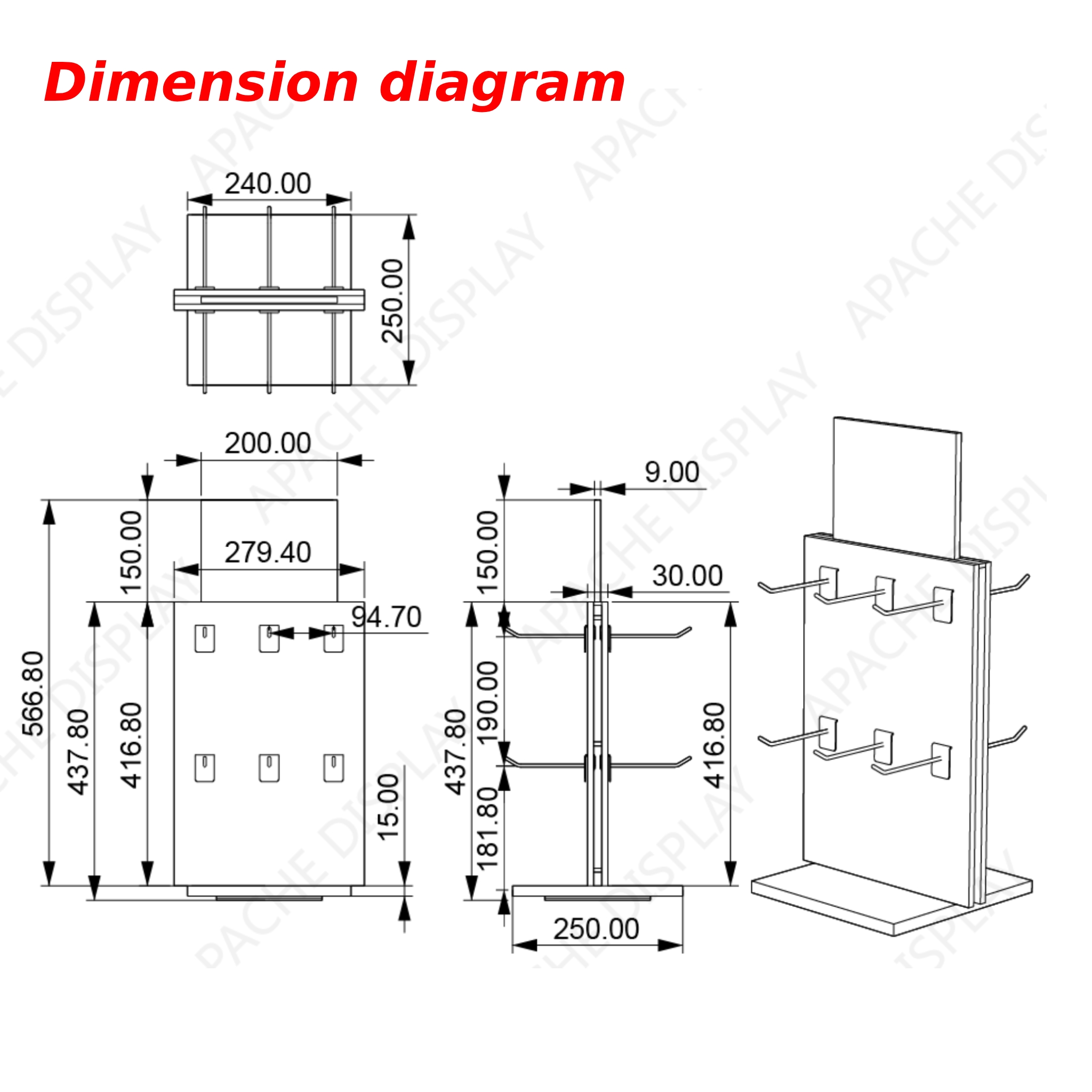 Customized Sturdy Rotating Bracelet Display Stand with Hooks for Gift Shops, Jewelry Stores Ocean Beach Themes Shelves — view 5