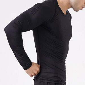 Wholesale Best Selling <b>Men</b> Compression T-Shirt Quick Dry <b>Stretch</b> Eco-Friendly Breathable Long Sleeve Polyester/Cotton Fitness - Product Image 2