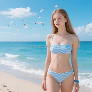 カスタマイズされた高級ブラジルビキニ女性プライベートラベルXLサイズ2ピース水着ソリッドトライアングルカラーサマービーチセット - Product Image 2