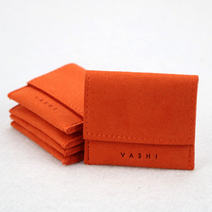 Pochette à bijoux en microfibre de luxe sur mesure avec logo, sac d'emballage pour bijoux en faux daim, pochette cadeau pour boucles d'oreilles - Product Image 2