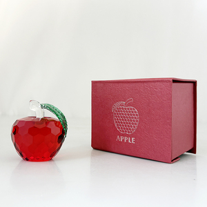 <span class=keywords><strong>Red</strong></span> Diamond Cut Crystal Apple Giấy Trọng Lượng MH-H0119 - Product Image 3