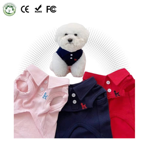 חולצת פולו קיץ מפוארת לכלבים קטנים xl צבע מוצק נושם חולצת כותנה נשימה חולצת טריקו חמוד קלאסי חתול חמוד - Product Image 1