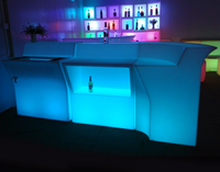 Bar à cocktails moderne à LED lumineux de luxe pour restaurants, jardins, extérieurs, mariages, location d'équipements pour événements