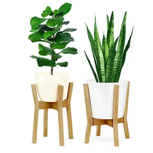 X Form hoch moderne Bambus Holz Mid Century Indoor verstellbare Pflanzenst änder
