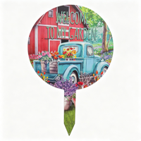 Panneau de jardin en métal imprimé coloré, décor de bienvenue pour la ferme et l'extérieur