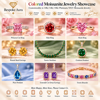 Pierres de Moissanite Colorées en Gros, Taille Ronde Rose, Verte, Jaune, 1-3 Carats, VVS1, Pierres Précieuses de Moissanite Personnalisées pour la Fabrication de Bijoux